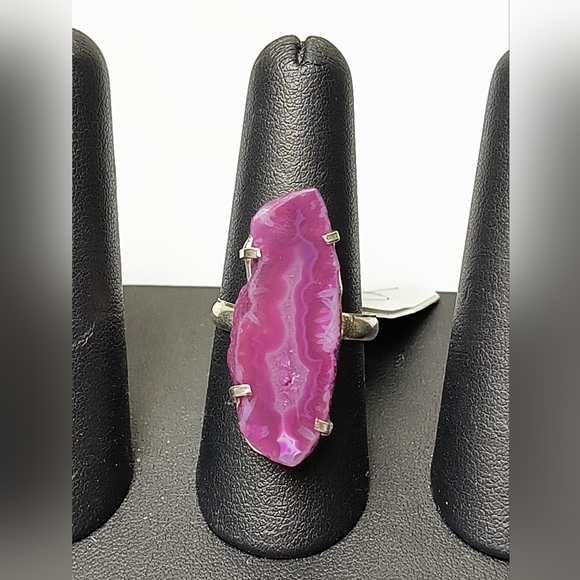 Handmade Jewelry - Handmade Artisan Gemstone Ring 9 Pink Agate